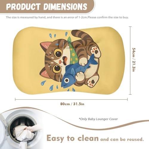 Image of ZOUTAIRONG Cute Cat Fish Sheetsack Bassinet Sheets Neutral Unisex Fitted Cute Baby Bassinet Sheets Set for Standard Bassinets for Baby Boys or Girls