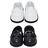 niannyyhouse 7.8in（20cm） Plush Humanoid Doll Stuffed Animals Accessories Leather Shoes Length 5.5cm (White+Black)