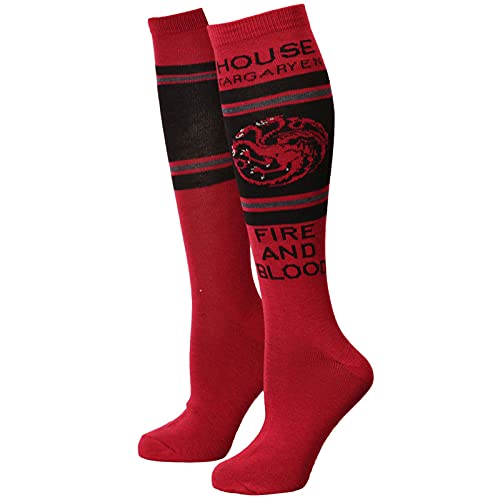Image of Hypnotic Hats Game of Thrones House Targaryen Women's Knee High Socks- Size 4-10