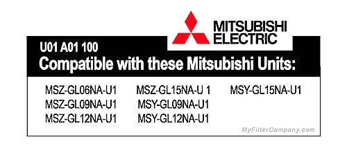 Mitsubishi Electric U01 A01 100 Nano Platinum Mini Split Filter 2-Pack
