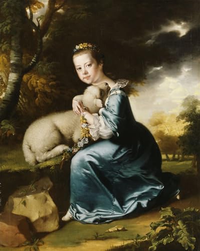 Póster de lienzo de Miss Frances Wright de Derby cuadro decorativo para dormitorio 60x90cm