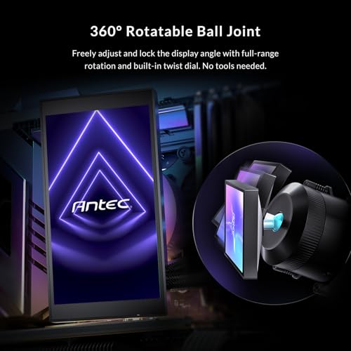 Image of Antec Vortex View 360 AIO Liquid CPU Cooler, 5 inch IPS Screen, 3x120mm PWM Fans, Customizable Display, High-Performance Pump, Rotatable Ball Joint, RGB Backglow System, Intel LGA 1700 /1851 & AMD AM4 /AM5