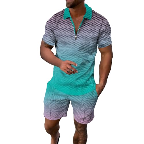 Ensemble t-shirt et short imprimé dégradé vert menthe confortable