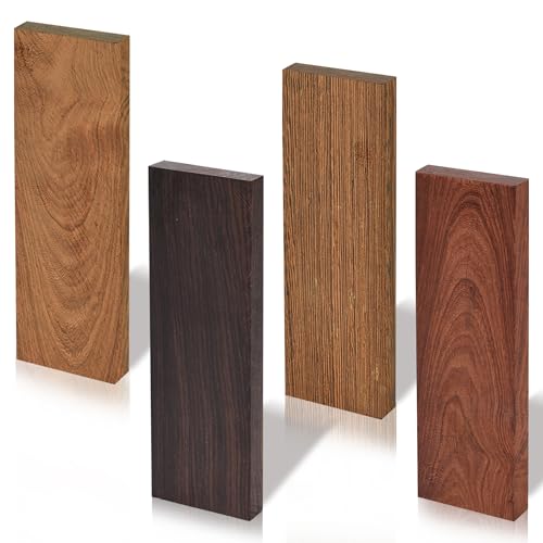 Knife Handle Material Wood Scales Blanks Kit 4 Pieces 4.8 x 1.6 x 0.4 in