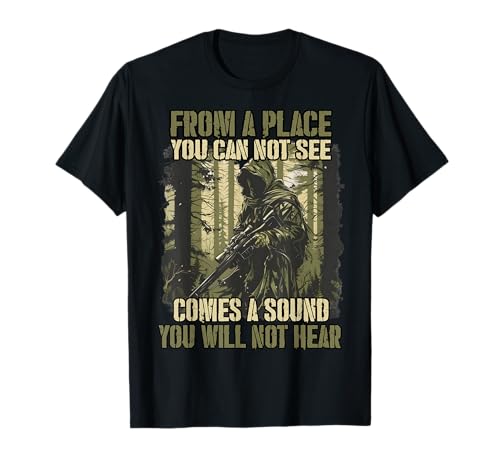 Club de tiro de ropa militar de regalo de | Camiseta Militar Sniper T Combate Ejército Soldados Camiseta Unisex Sólida Manga Corta Pequeño Negro