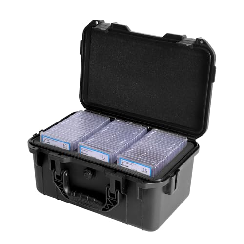 GallFould Graded Card Storage Box - Waterproof PSA Slab Case Holds 60 Cards, Fits BGS/CSG/SGC & Toploaders/Magnetic Holders - Sports & Trading Card Organizer (Case Only)