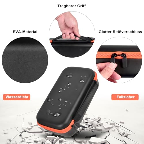 Kabelloses Mikrofongehäuse Kompatibel mit JBL Wireless Two Mikrofon System, Handheld Dual Mic Reisetasche zum Singen oder Karaoke für Empfänger, Adapter, AA Batterien-Schwarz (Nur Box) (schwarz)