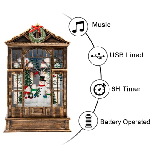 image for Qualdout Christmas Snow Globe Swirling Glittering Snowman Choir Manger
