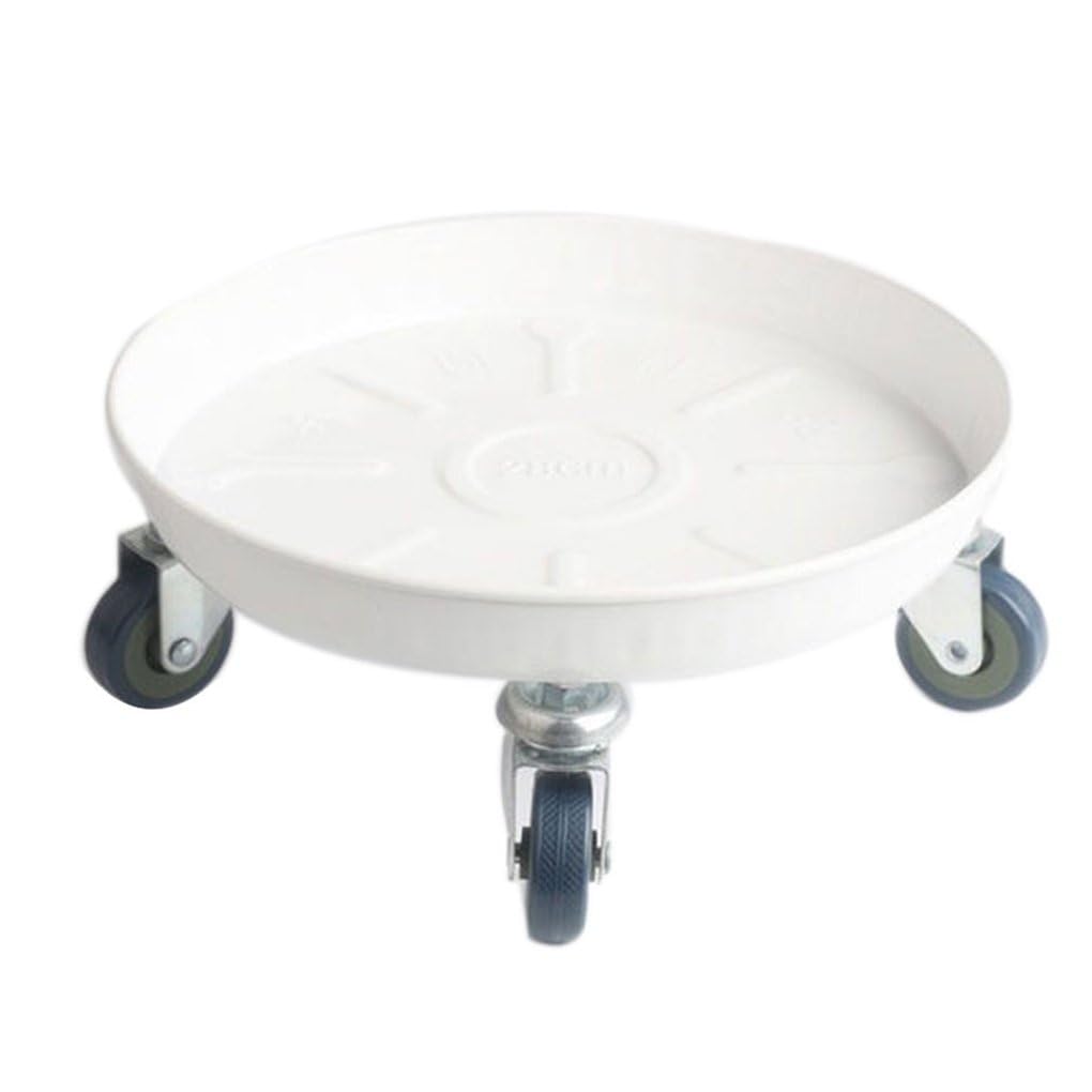 Chariot à plantes en acier blanc de 11" haute résistance pour grand pot