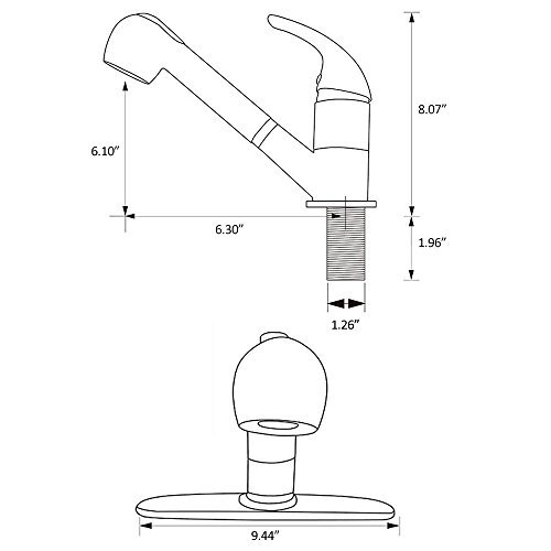 VCCUCINE Best Modern Brushed Nickel Single Handle Stainless Steel Pull Out Sprayer Bar Kitchen Sink Faucet, Pull Down Kitchen Faucet with Deck Plate