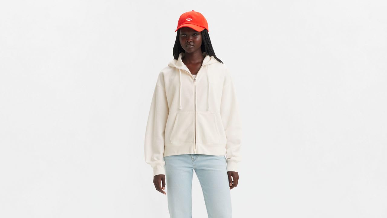 Levi's Everyday Zip Hoodie Sugar Swizzle Fleece, Sugar Swizzle, S