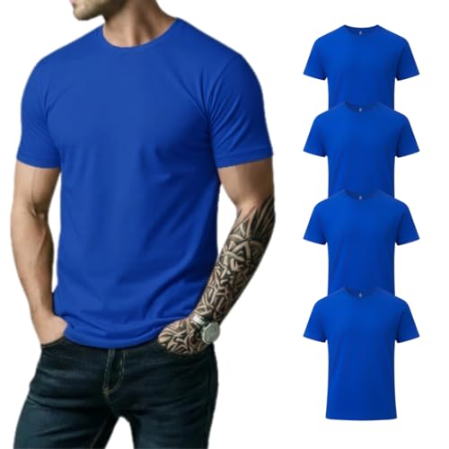 Image of Men's 100% Cotton Crew Neck T-Shirt | Regular Fit | Soft & Breathable | Casual Everyday Wear