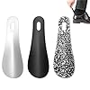 Alfven Mini Chausse-Pied en Métal, 3 Pièces Aide à Chaussures en Acier Inoxydable Chausse Pieds Court avec trou de suspension pour Hommes, Femmes et Seniors