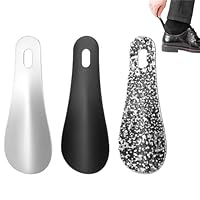Alfven Mini Chausse-Pied en Métal, 3 Pièces Aide à Chaussures en Acier Inoxydable Chausse Pieds Court avec trou de suspension pour Hommes, Femmes et Seniors