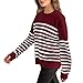 Prime The Day Deals Today 2024,Back to School Outfits for Girls 5Th Grade,Long Sleeve Shirts for Women Long Sleeve Striped Tops Lightweight Fashion 2024 Fall Outfits for (Wine, M)