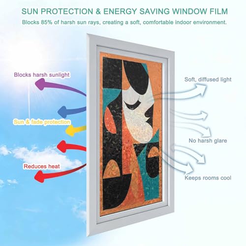 Película decorativa para ventana con efecto arcoíris 17.7" x 39.3" (2 piezas) miniatura 6