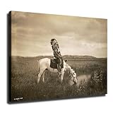 PERFECT DESIGN : This American Oglala Warrior Indian On Horseback In The Badlands Wearing A Headdress By Edward Curtis poster can make your room full of artistic atmosphere.the It is sure to captivate wherever it is hung.08x12inch,12x18inch,16x24inch...