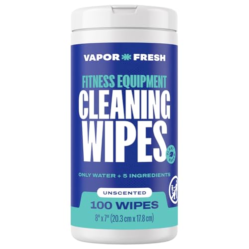 Vapor Fresh Fitness Equipment Cleaning Wipes, Unscented, 100ct, 1 Canister