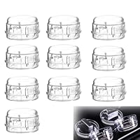 10 Stück Herdknopf Kindersicherung, Herdschutzgitter aus PP, Ø 6 cm und 4 cm Hohe Kindersicherung Herd Drehknöpfe mit Kleber, Temperaturbeständigkeit, für Backofen und Herd (Transparent)