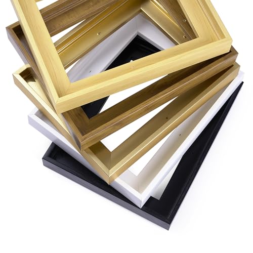 Image of 9x12 Canvas Floating Frame,0.9 inch Deep Canvas Frame,Walnut Brown | HUACANVAS Canvas Floater Frame,Floater Frame for Canvas Painting,Floating Frames for Wall Decor(9 inchx12 inch,Walnut Brown)