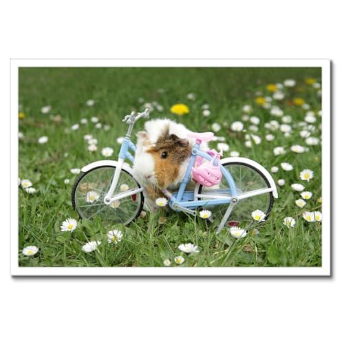 Poster cochon d'inde de la prairie cadre noir déco chambre enfant
