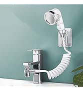 Schlagfrei Duschkopf Set Extern für Waschbecken,1.5m Teleskoprohr Duschkopf mit Drei Modi,Perfekt...