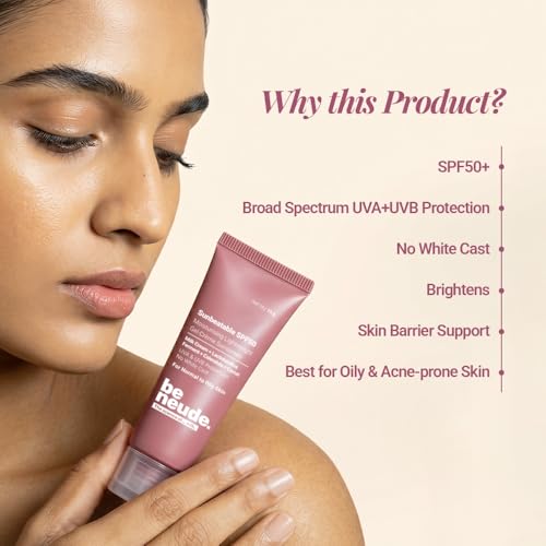 Image of Be Neude Sunbeatable 15ml Gel Creme Sunscreen SPF 50 PA++++ with 3 SPF Boosters & Molecular Milk, Complete UVA+UVB Protection with No White Cast, Oily Skin Friendly