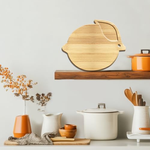 Tabla de cortar de madera de bambú en forma de limón miniatura 4