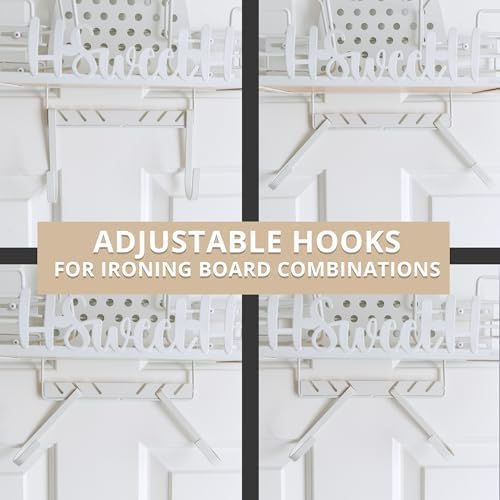 Miniatura 3 de Soporte universal para tabla de planchar de granja o sobre la puerta, soporte universal para tabla de planchar con estante de soporte de hierro,