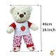 40cm Erdbeere Pyjama - Teddybär Outfit Kleidung - Teddybär Nicht enthalten