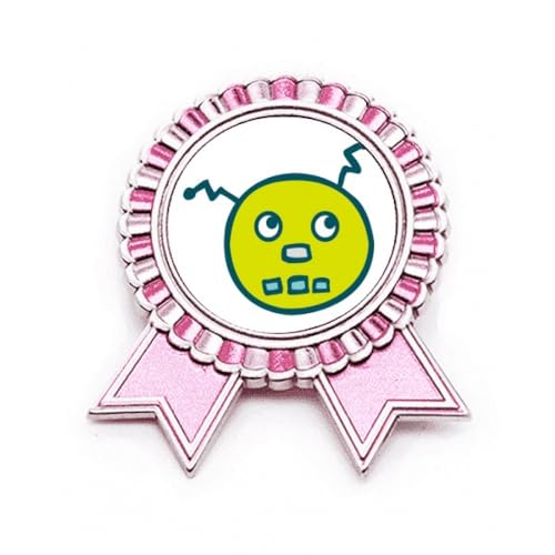 Broche rose robot univers en métal Art déco finition premium pour amateurs d'art