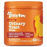 Zesty Paws Cranberry Urinary Tract Bites for Cats - Kidney & Urinary Tract Health - Soft Chews with D-Mannose, Vitamin B6 & L-Arginine - Immune & Gut Support - Bacon - 60 Count