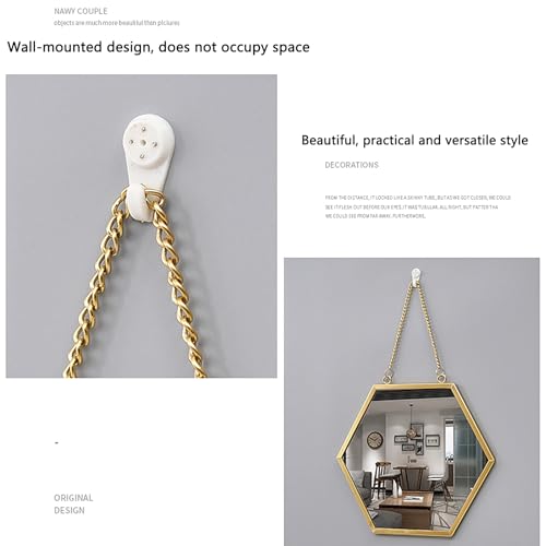 Miroir mural doré avec chaîne pour mur décoratif de chambre à coucher et miroir de douche 3S - 5