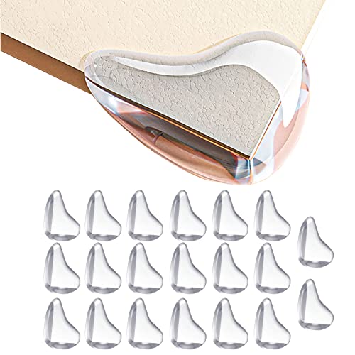 20Pcs Protectores de esquinas y bordes, Protector de Esquinas, protectores de golpes para el bebé y el niño, Protección de parachoques autoadhesiva transparente, para esquinas de mesas y muebles