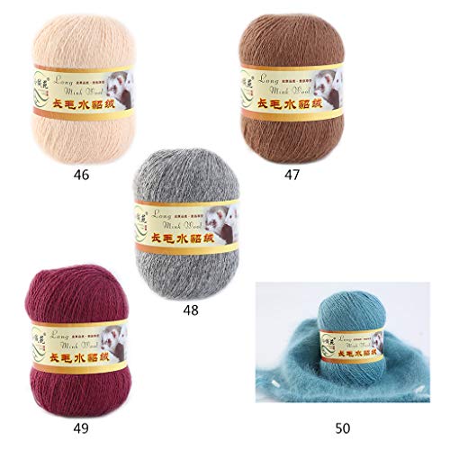 50 Grams Knitting Yarn, Crochet Yarn,Soft Mink Wool Hand-Knitted Luxury Long-Wool Cashmere Crochet Knitted Yarn #TOP4