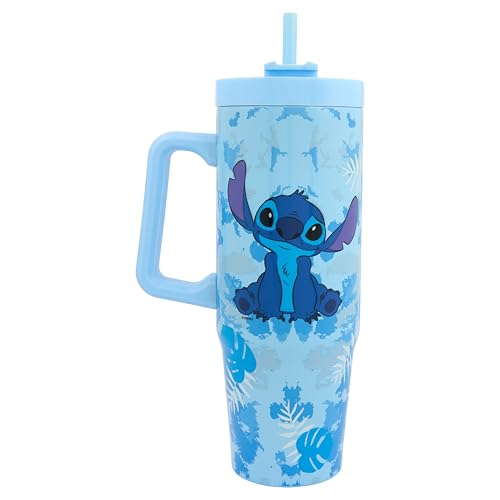 Disney Stitch 900ml Insulated Tumbler with Straw and Lid | Official Merchandise by Polar Gear Stitch Themed Travel Tumbler Cup | Double Wall Stainless Steel Tumbler Insulated Cup