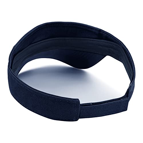 Unisex Solid Color Sun Visor Hats Lightweight Sun Visor With Uv Protection For Women Men Portable Summer Visor Hats Navy #TOP2
