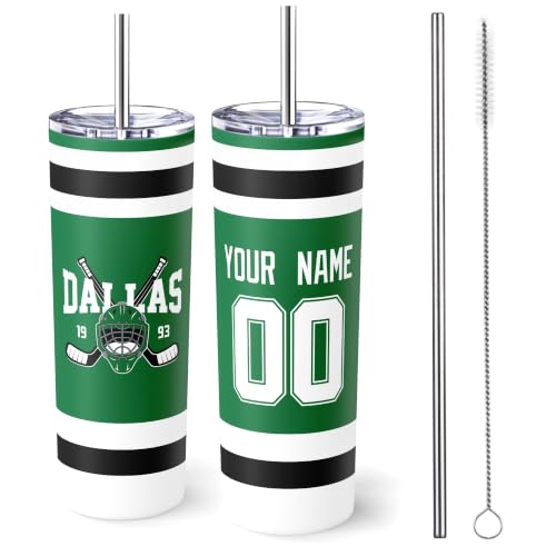 Image of ANTKING Dallas Tumbler 20oz Travel Mug Custom Name Number Gifts | Stainless Steel Insulated Coffee Cup for Men Women