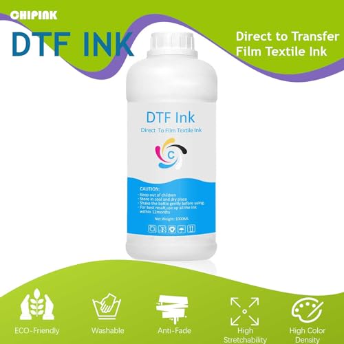 Image of DTF Ink Cyan 1000ML Refill for Printhead DX5 DX7 5113 XP600 L3200 4720 TX800 L1800 L805 R1390 DTF Printer, for DTF Heat Transfer Film Printing (1 Pack, Cyan)