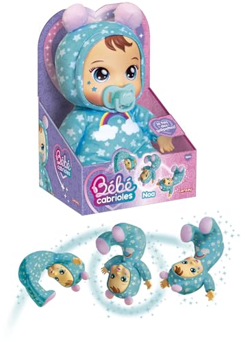 Lansay | Mon BÉBÉ CABRIOLES – Noa EL BEBÉ | Muñeca interactiva en Pijama | Hace cabriolas Divertidas | Cuerpo Suave y achuchable | Juguete Educativo 2 + años | Bebé niño o niña