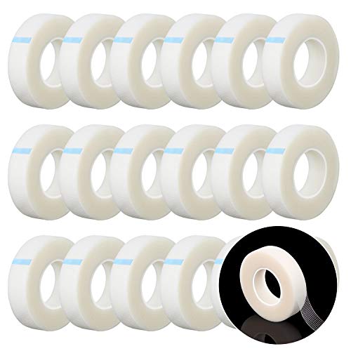 16 Rolls Eyelash Tape, PE Micropore Medical Lash Tapes for Eyelash Extension Supply, 1/2'' x 10 Yards