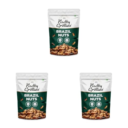 Image of Nutty Gritties 100% Natural Brazil Nuts 150g | Rich in Nutrients & Antioxidants | Healthy Munching Snack | Fresh & Crunchy (Pack of 3)