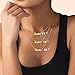 Yofair Custom Name Necklace Personalized 18K Gold Plated Nameplate Pendant Gift for Women