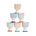 Nicola Spring Porcelain Printed Breakfast Egg Cups Multipack - 54x73mm - Set of 6