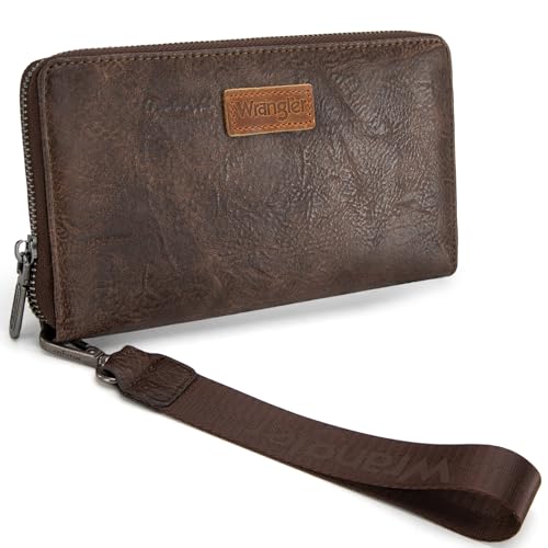 Wrangler Womens Wallet Wristlet Long Purse Designer Clutch Large Capacity Credit Card Holder for Women Men