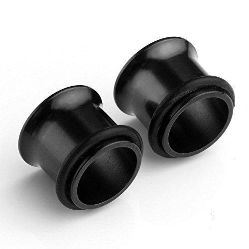 PiercingJ 4pcs Stainless Steel 12G-00G Black Tapers Stretcher + Ear Single-flared Tunnel Gauge Ear Stretching Kit3