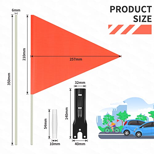 Lalago 2 x children's bicycle flag (200 cm), adjustable bicycle flag, safety flag, bicycle pennant - Image 2