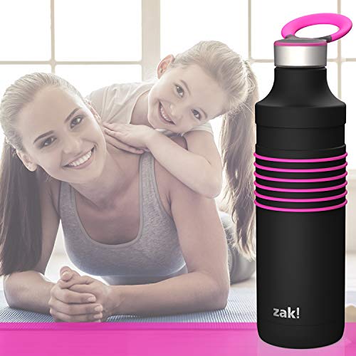 Zak Designs Hydratrak Stainless Steel Insulated Water Bottle Non-Bpa, 1Pk (22Oz, Pink) #TOP2