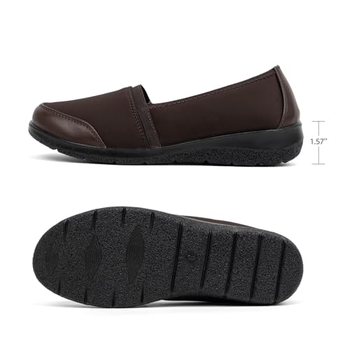 Image of Women's Orthopedic Loafers Stretchy Slip-on Comfort Walking Work Flat Shoes for Bunions