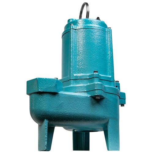 Image of Little Giant 9SC-CIM 115 Volt, 4 /10 HP, 6000 GPH Manual Epoxy-Coated Cast Iron Submersible Sewage Pump, 20-Ft. Cord, Blue, 509413
